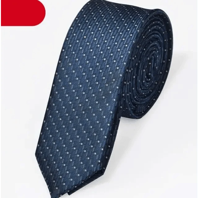 Black Business Dots Printed Polyester Men Necktie Slim Tie Formal Skinny Elegant Office Necktie For Men