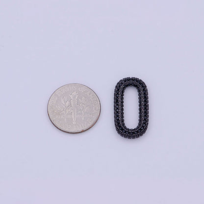 Black Cz Necklace Enhancer Clasp Oval Link K-041