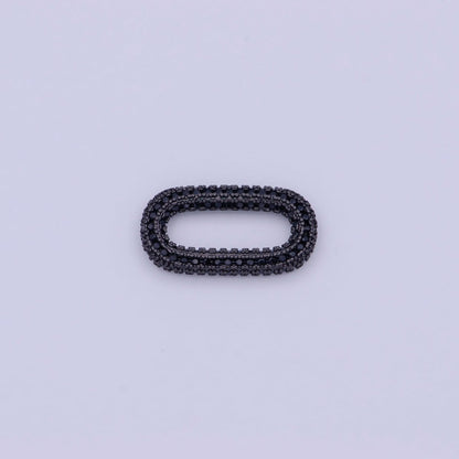 Black Cz Necklace Enhancer Clasp Oval Link K-041