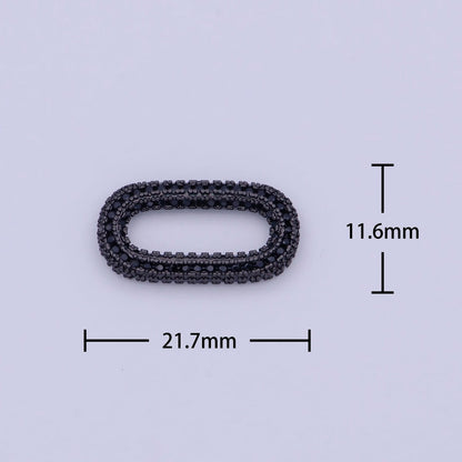 Black Cz Necklace Enhancer Clasp Oval Link K-041