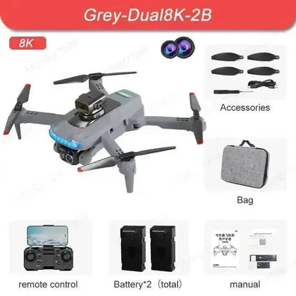 Black P15 Mini Drone Camera Obstacle Avoidance 4K Profesional