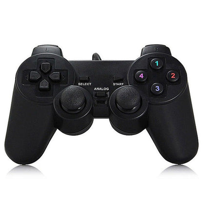 Black Solid Wired Vibration Joystick Gamepad Handle Controller Compatible With PC Laptop Computer