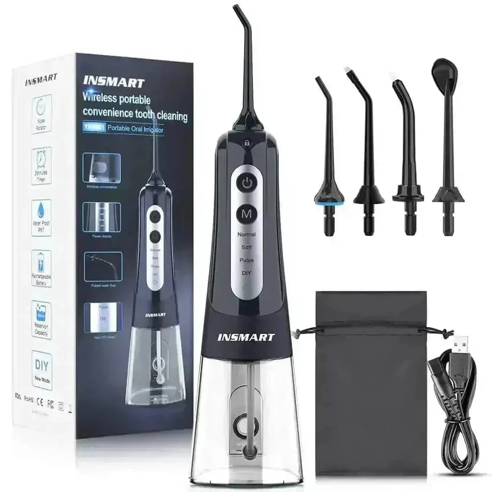 Black USB Rechargeable Dental Water Flosser
