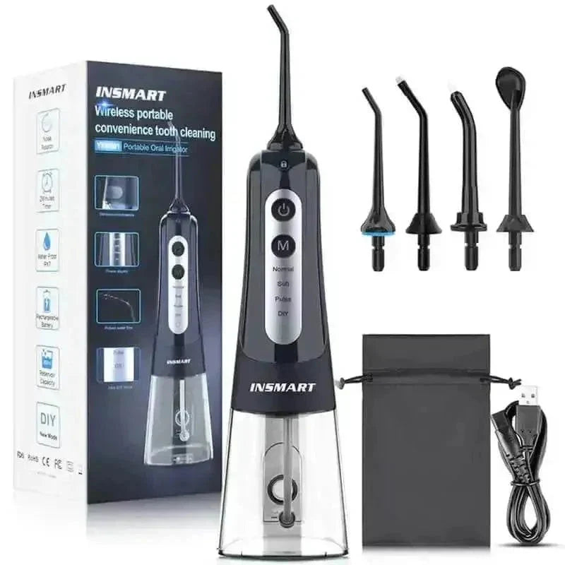Black USB Rechargeable Dental Water Flosser