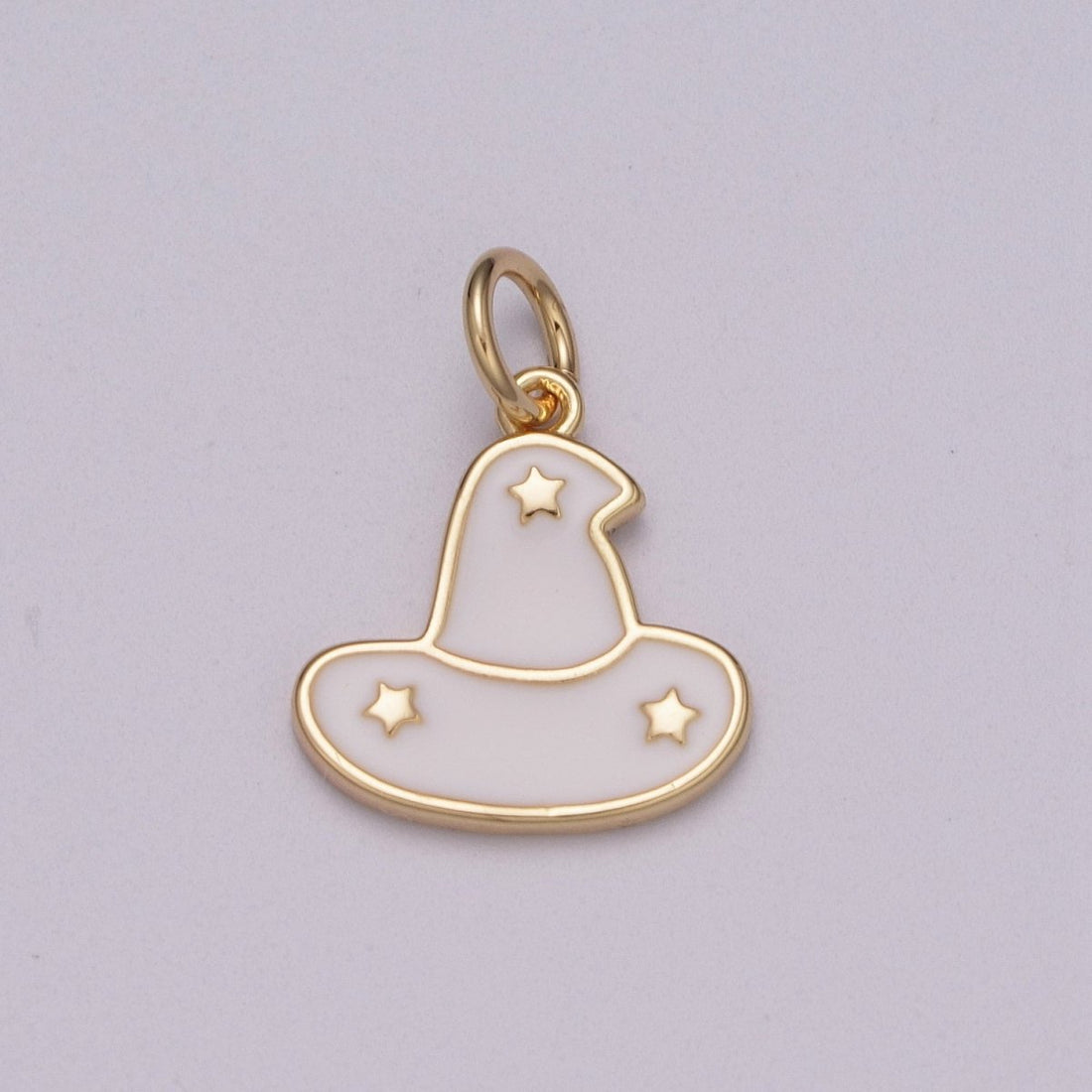 Black White Sorcerer Apprentice Miniature Hat Charm with Star, Fantasia Wizard Headpiece for Bracelet Necklace Earring Halloween Jewelry Inspired, M-853