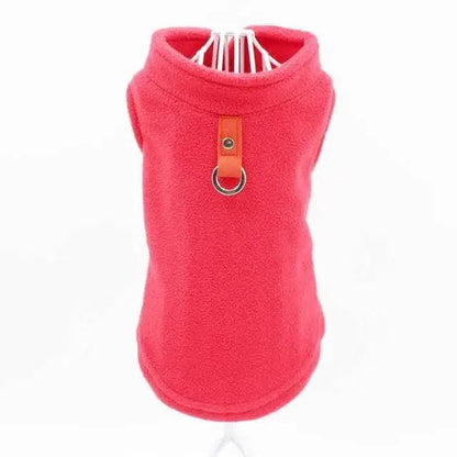Blank Dog Vest Soft Fleece Clothes For Small Dogs Solid Candy Color Dog T Shirt With Dog Harness Leash Dog Cold Weather Coat Warm Dog Jumpers Soft Fleece Vest Jacket with Leash Ring Costume for Puppy Small Dogs