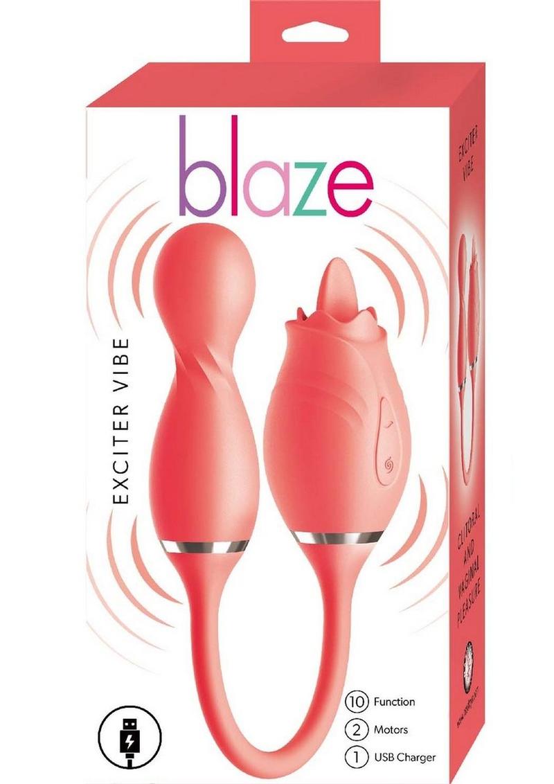 Blaze Exciter Rechargeable Silicone Dual Stimulating Vibrator