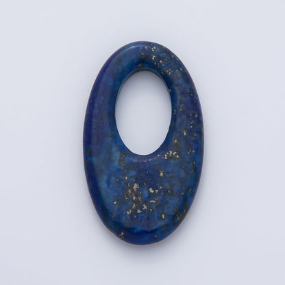 35mm Natural Gemstone Oblong Oval Link Findings | Z1441 - Z1446
