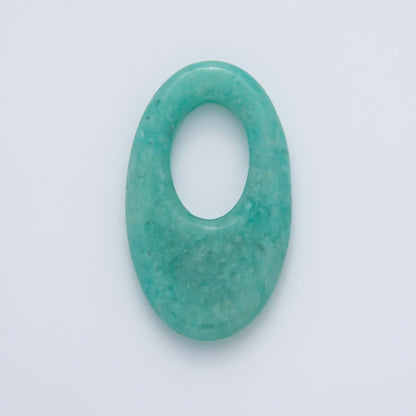 35mm Natural Gemstone Oblong Oval Link Findings | Z1441 - Z1446