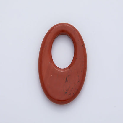 35mm Natural Gemstone Oblong Oval Link Findings | Z1441 - Z1446