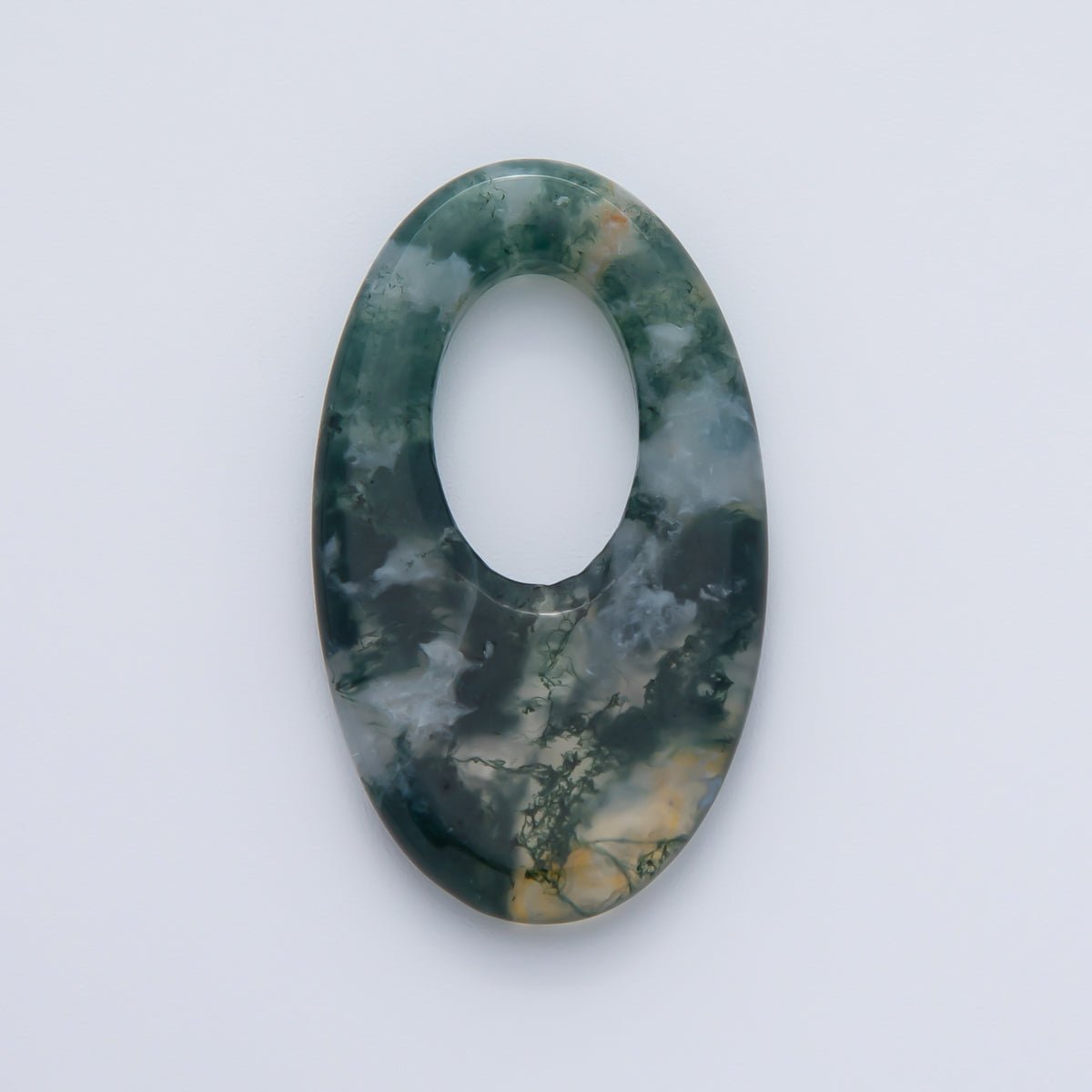 35mm Natural Gemstone Oblong Oval Link Findings | Z1441 - Z1446