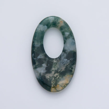 35mm Natural Gemstone Oblong Oval Link Findings | Z1441 - Z1446