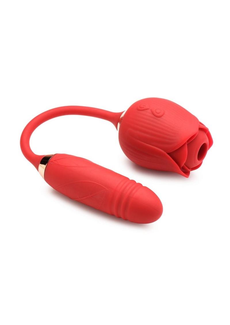 Bloomgasm Romping Rose 10X Suction Rose &amp; Thrusting Vibrator  Vibrator