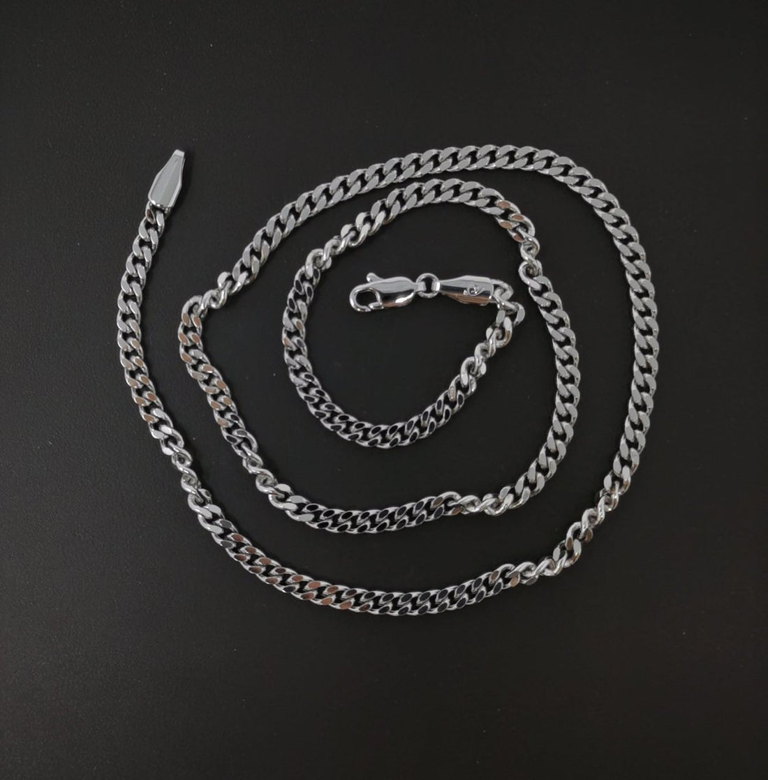 BLOWOUT 17.7 inch Curb Chain Necklace, White Gold Filled Finished Necklace For Jewelry Making, 3.5mm Width Curb Necklace w/Lobster Clasps | CN-624 Clearance Pricing