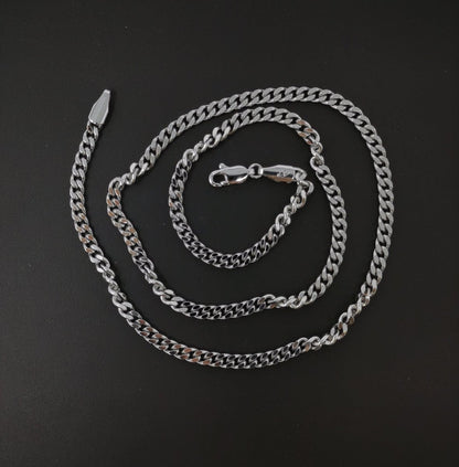 BLOWOUT 17.7 inch Curb Chain Necklace, White Gold Filled Finished Necklace For Jewelry Making, 3.5mm Width Curb Necklace w/Lobster Clasps | CN-624 Clearance Pricing