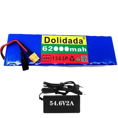 Blue 48V 62Ah Lithium Battery Pack 1000W 13S3P