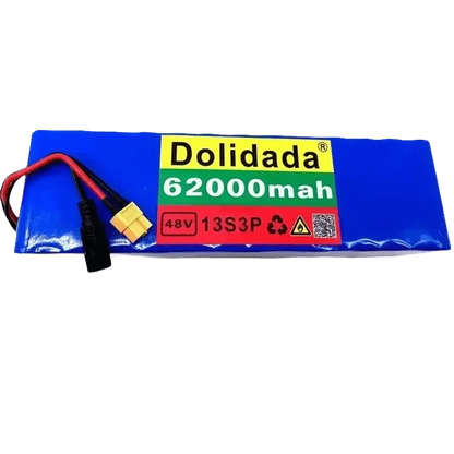 Blue 48V 62Ah Lithium Battery Pack 1000W 13S3P