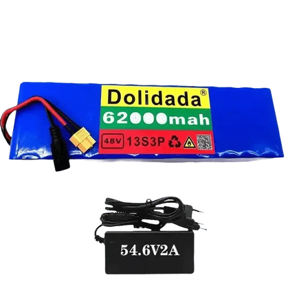 Blue 48V 62Ah Lithium Battery Pack 1000W 13S3P
