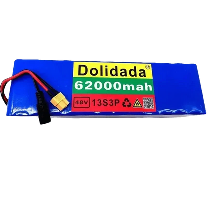 Blue 48V 62Ah Lithium Battery Pack 1000W 13S3P