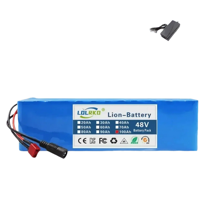Blue 48V 90Ah Lithium-Ion Battery Pack with Charger