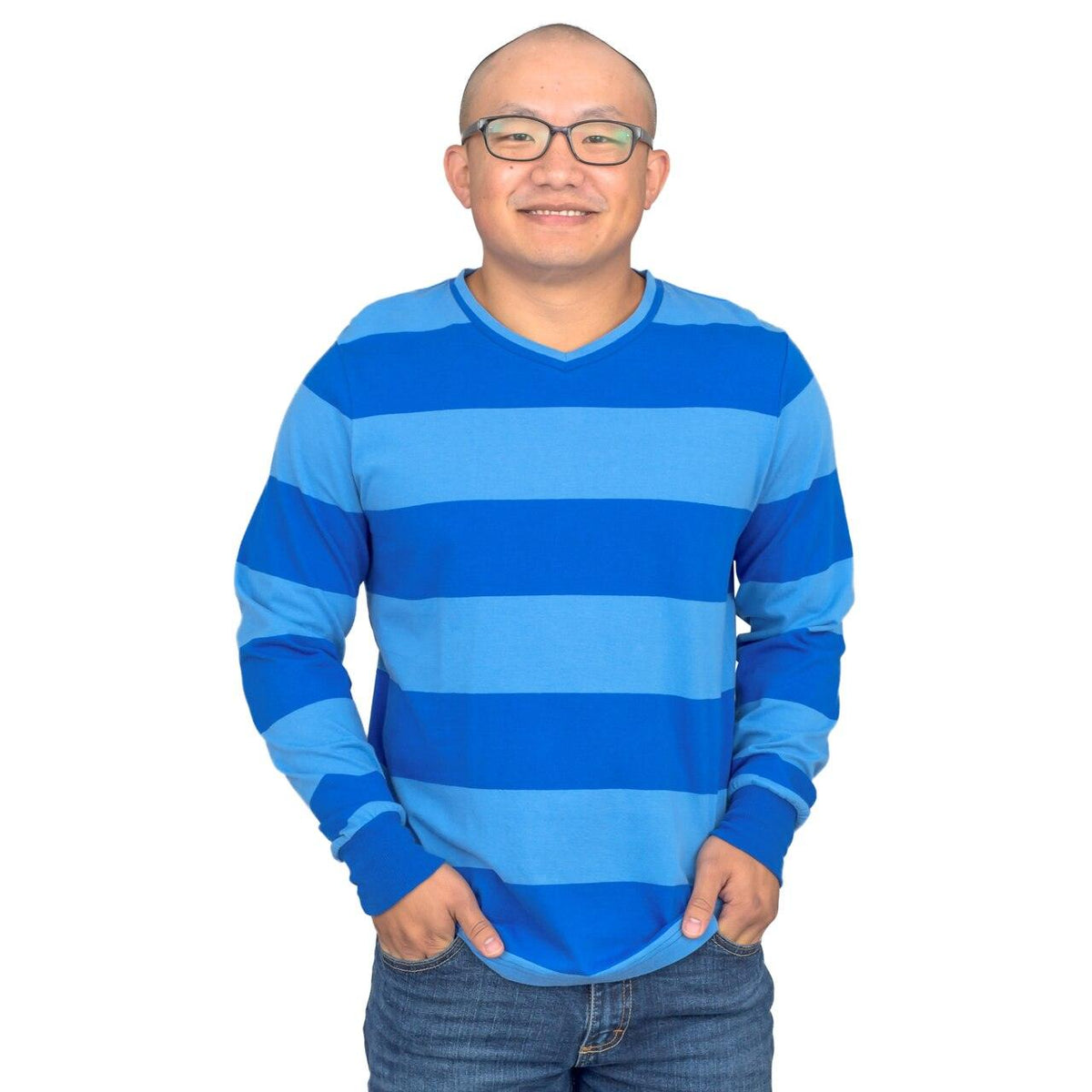 Blue and Detective Halloween Costume  Blue Striped Shirt