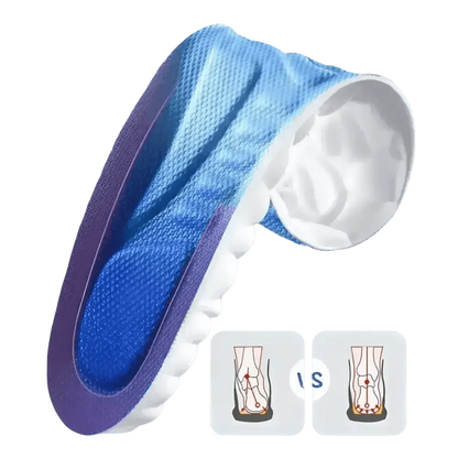 Blue and White Sports Insoles for Men - Breathable Shock Absorption Performance