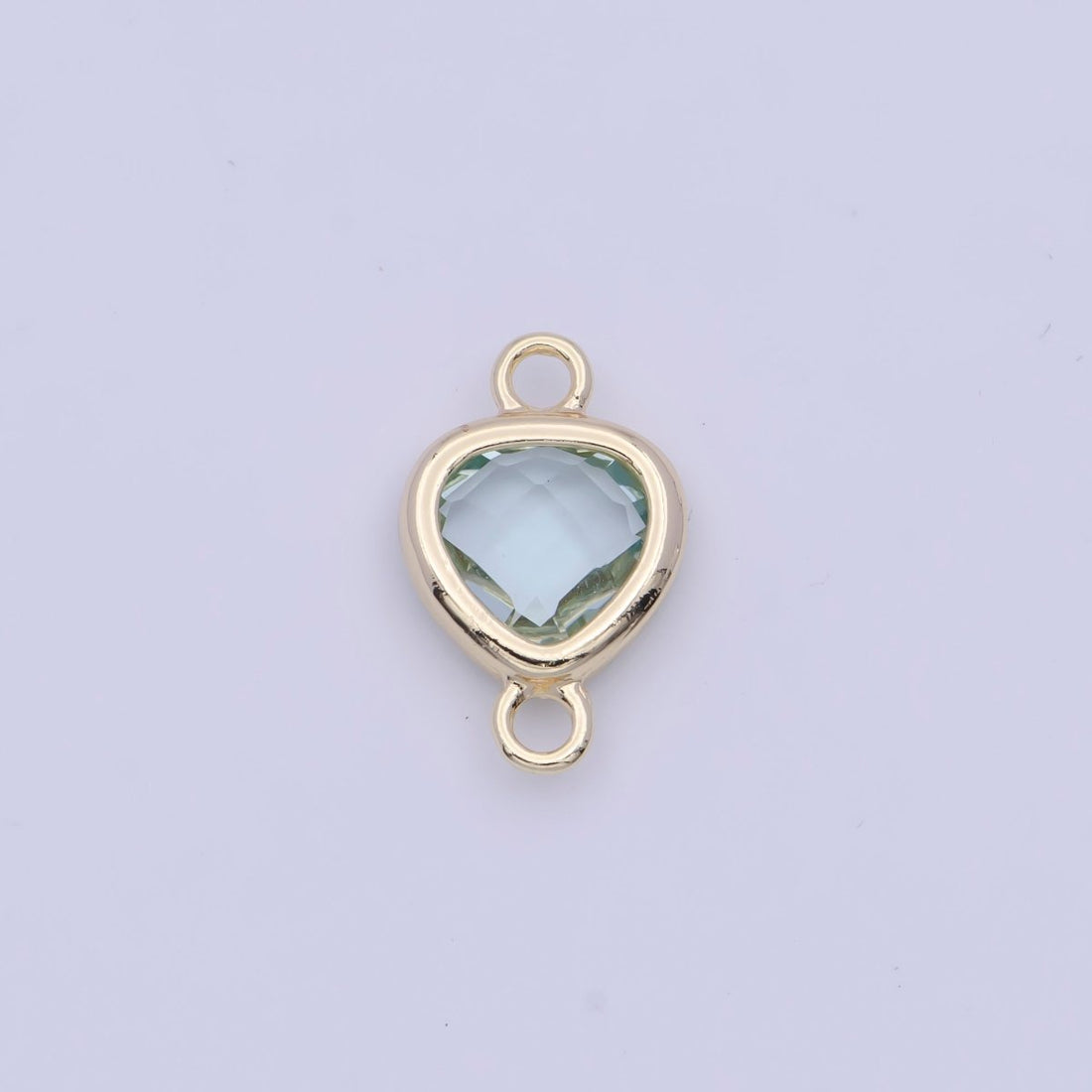 Blue Aqua Triangle Cubic Zirconia Link Connector Jewelry Making Supply G-550