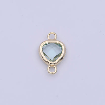 Blue Aqua Triangle Cubic Zirconia Link Connector Jewelry Making Supply G-550