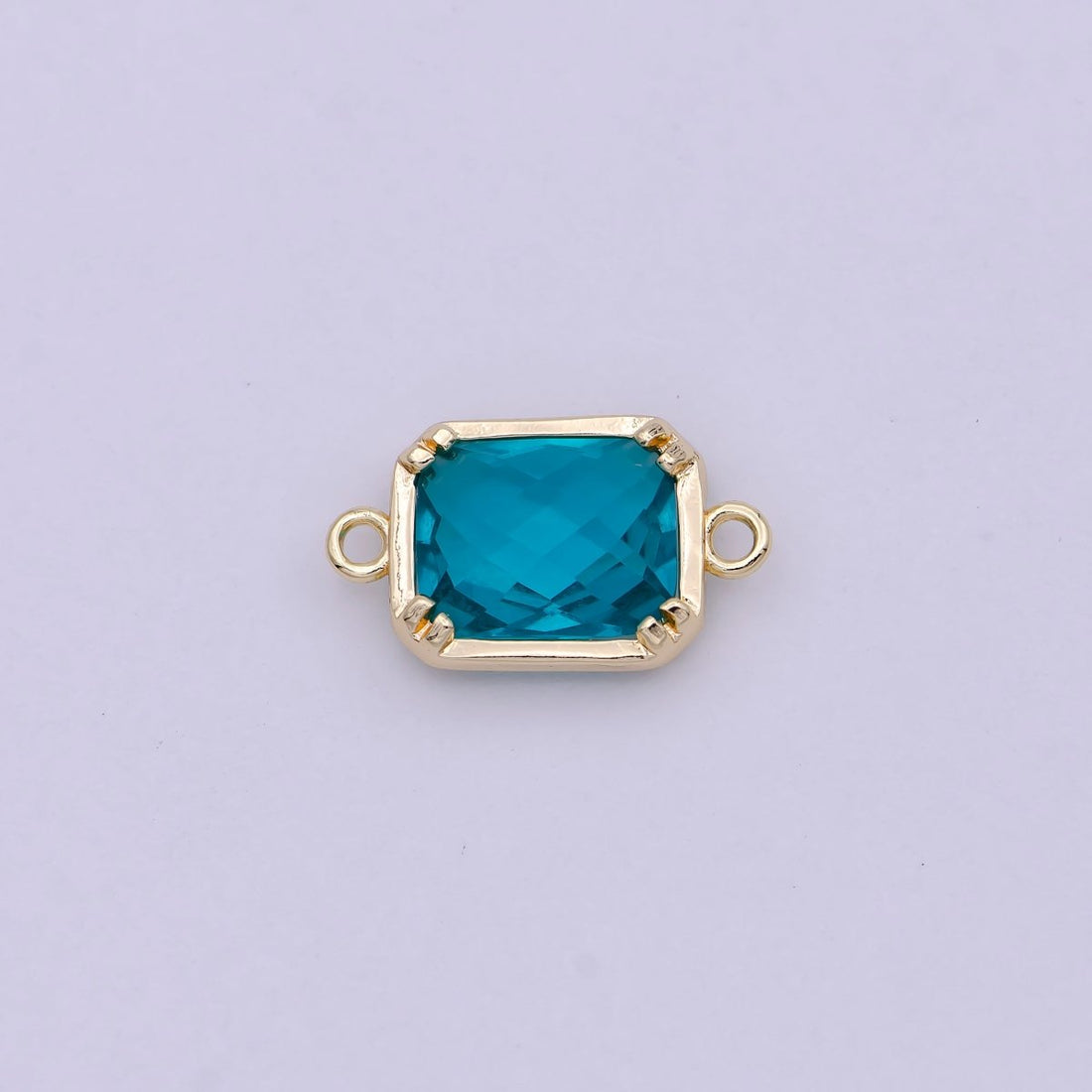 Blue / Clear Cubic Mini Gold Rectangle Charm Connector for Bracelet Necklace Component Y-430 - Y-432, G-728