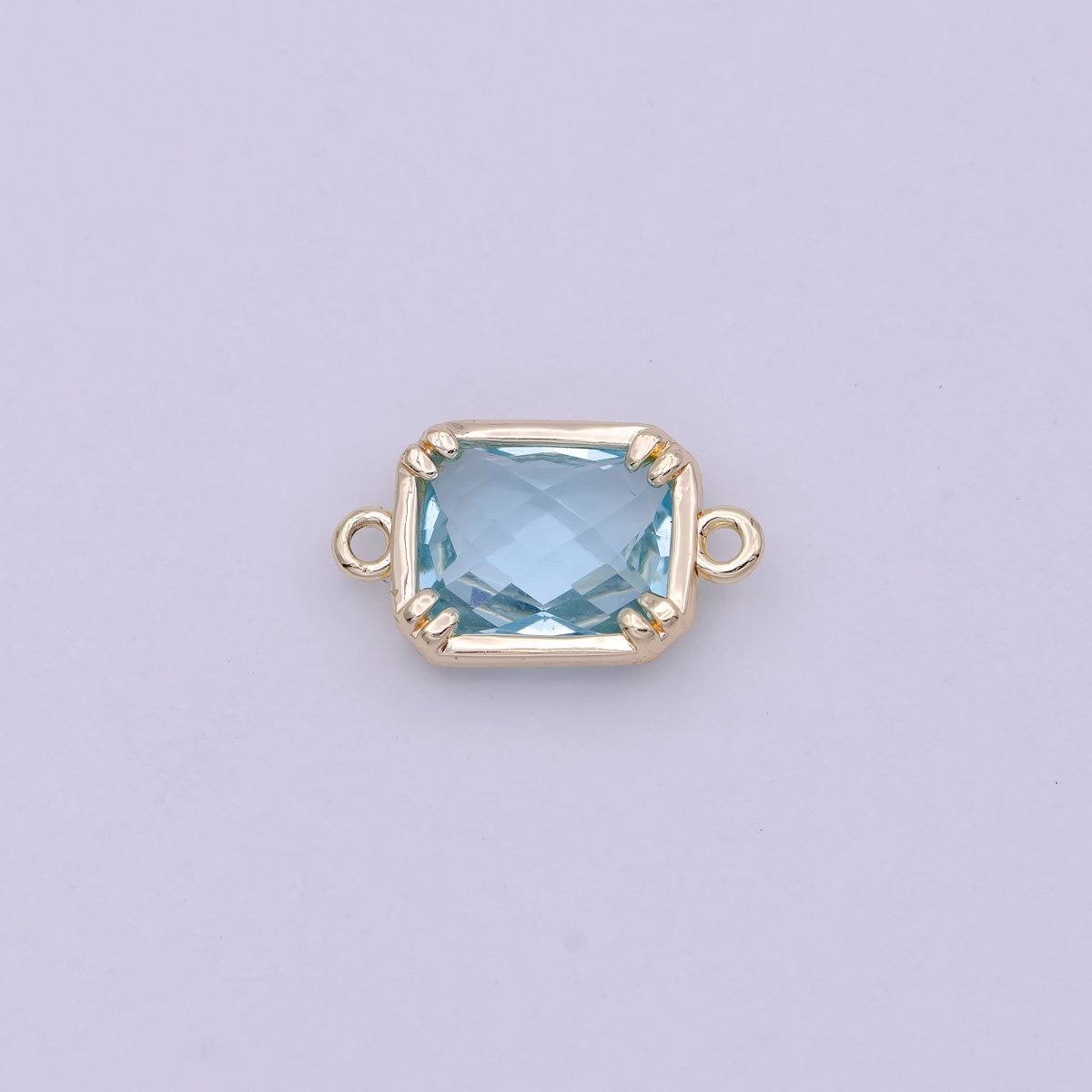 Blue / Clear Cubic Mini Gold Rectangle Charm Connector for Bracelet Necklace Component Y-430 - Y-432, G-728