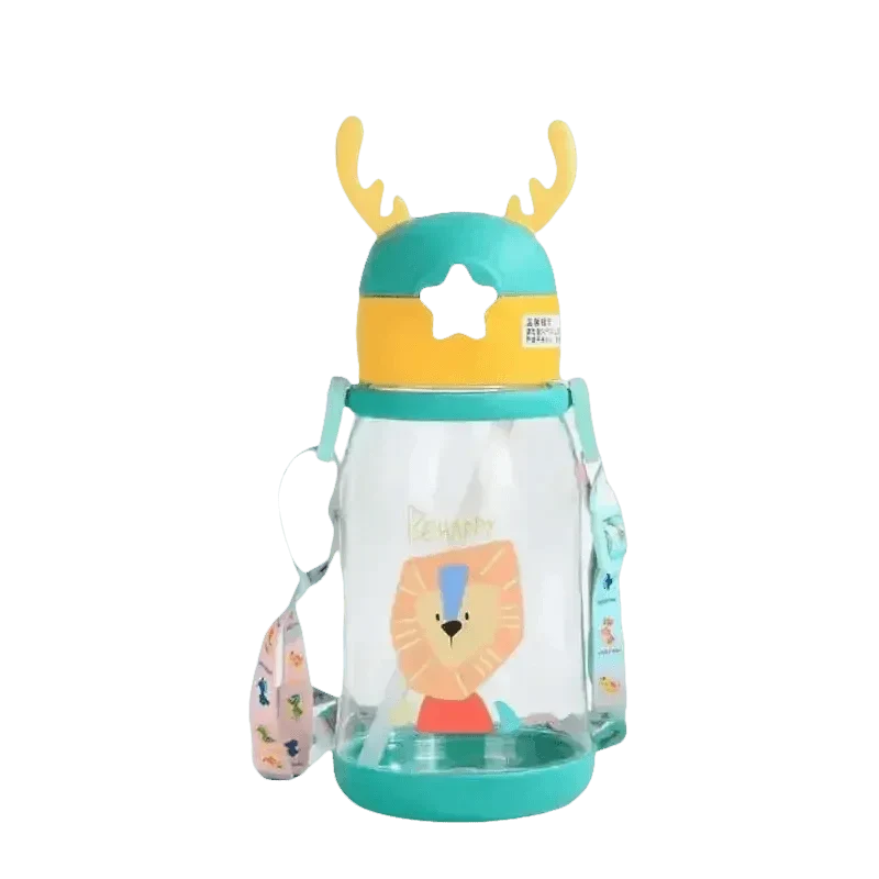 Blue Dinosaur Antler Kids Water Sippy Cup for Kids Creative Cartoon