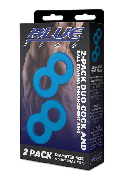 Blue Line 2-Pack Duo Cock And Ball Stamina Enhancement Ring