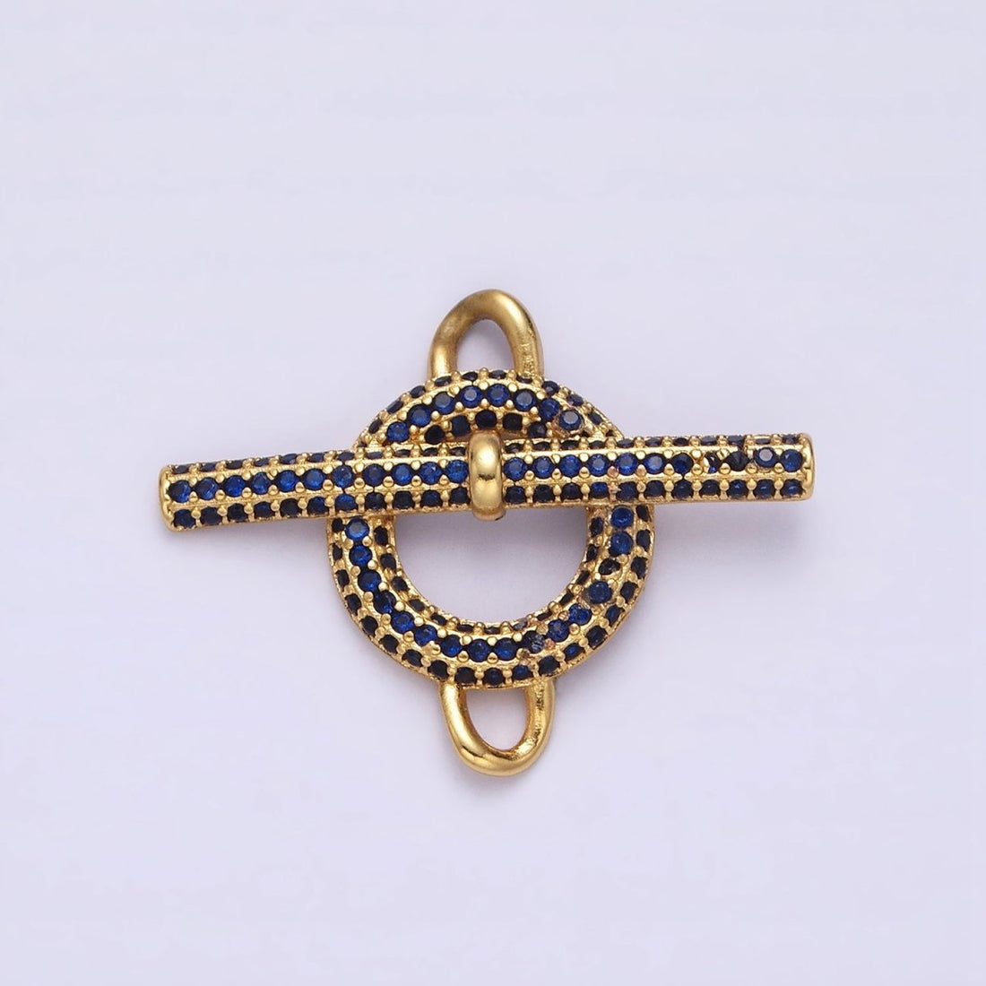 Blue Pink Green Clear Micro Paved 14K Gold Filled Toggle Clasps For Necklace Bracelet Findings | Y-734 ~ Y-737