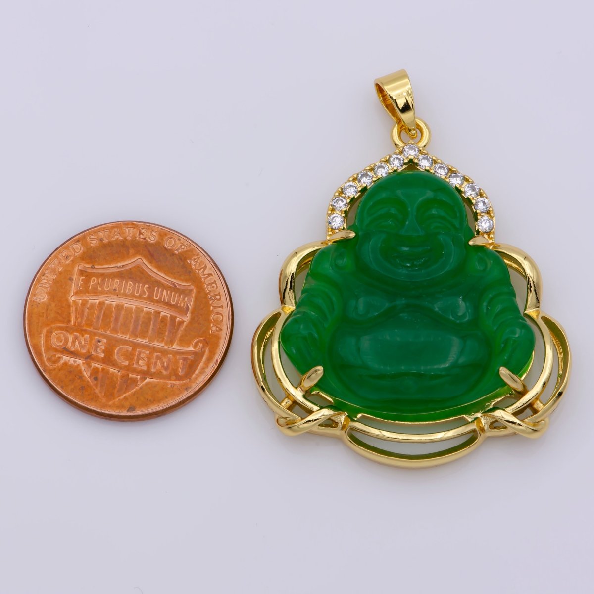 Blue Purple Red Pink Jade Buddha Pendant 18k Gold Filled Bezel