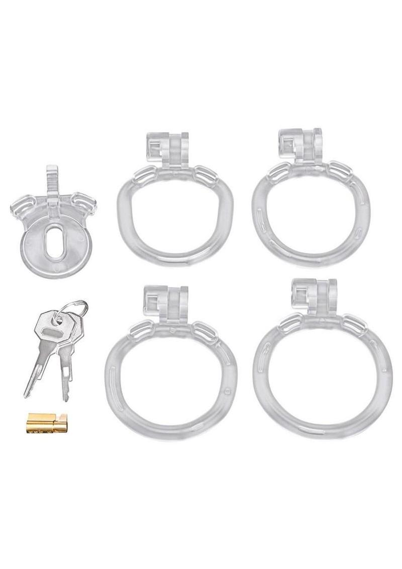 Blue Line Acrylic See-Thru Mini Chastity Cage