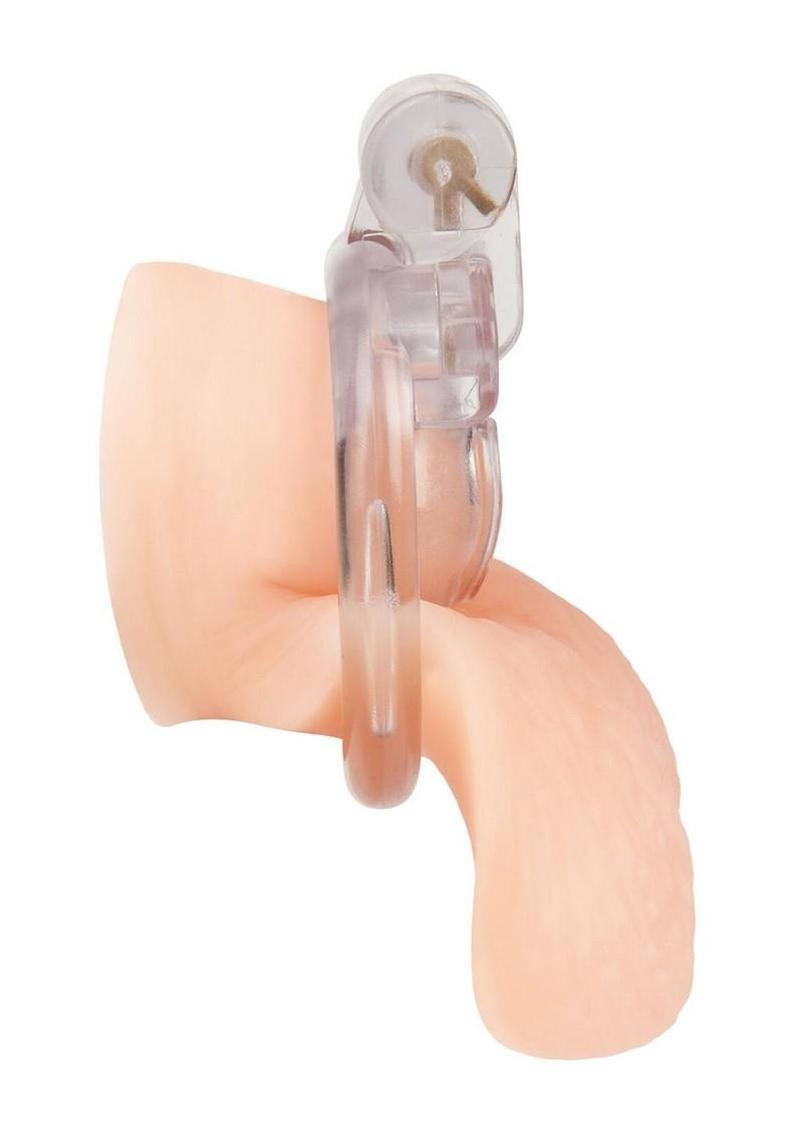 Blue Line Acrylic See-Thru Mini Chastity Cage