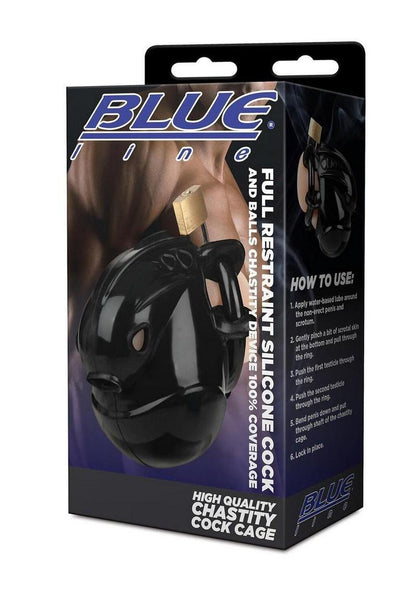 BlueLine Full Restraint Cock and Balls Chastity Device
