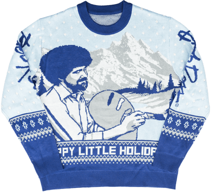 Bob Ross Happy Little Holidays Sweater