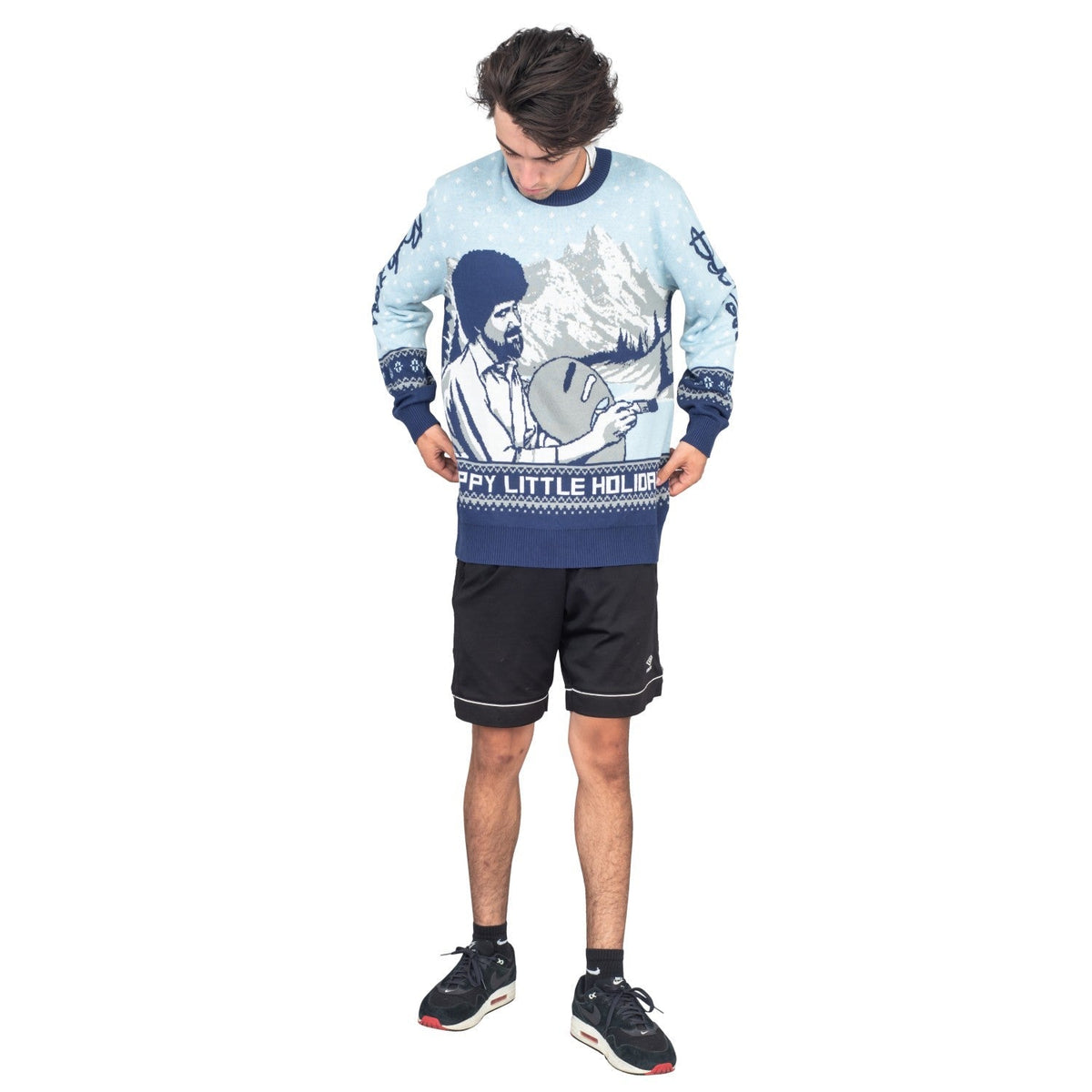 Bob Ross Happy Little Holidays Sweater
