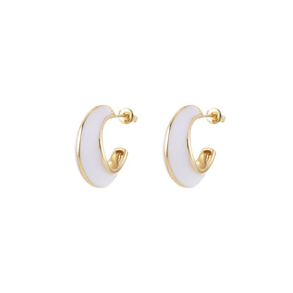 Bold Enamel Hoops Earring Colorful Dome Earring for Everday Wear P-211-P-219