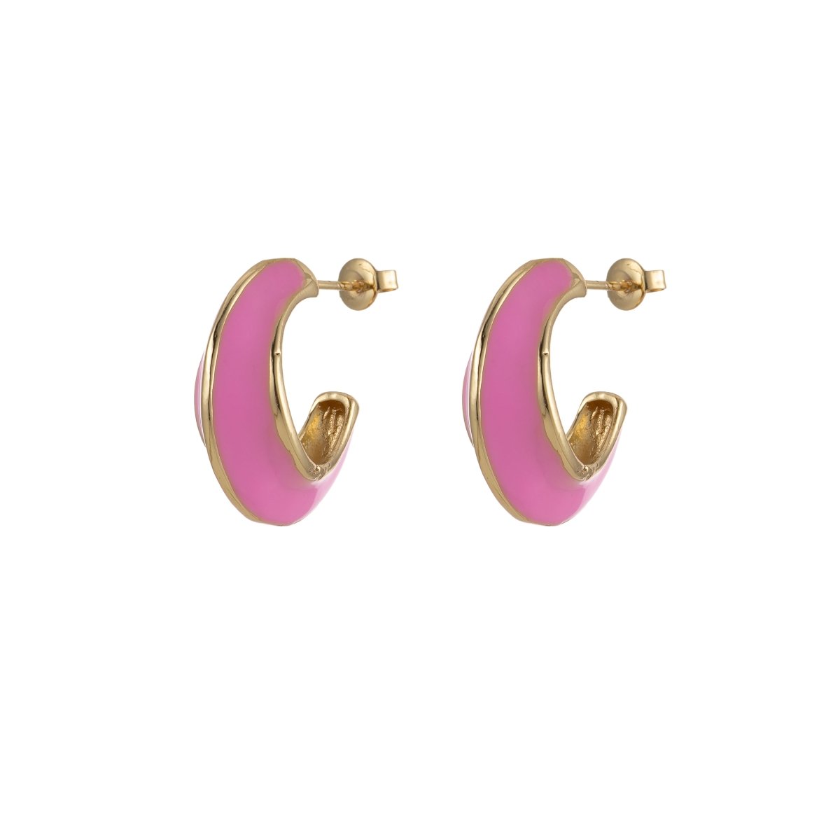 Bold Enamel Hoops Earring Colorful Dome Earring for Everday Wear P-211-P-219