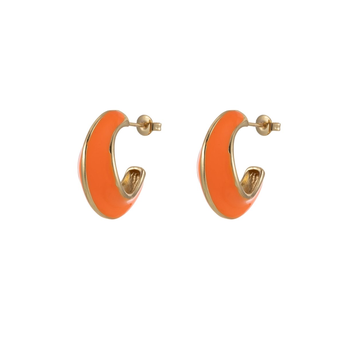 Bold Enamel Hoops Earring Colorful Dome Earring for Everday Wear P-211-P-219