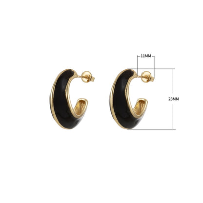 Bold Enamel Hoops Earring Colorful Dome Earring for Everday Wear P-211-P-219