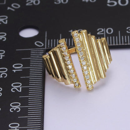 Bold Statement Ring Gold CZ Stackable Ring O-2032