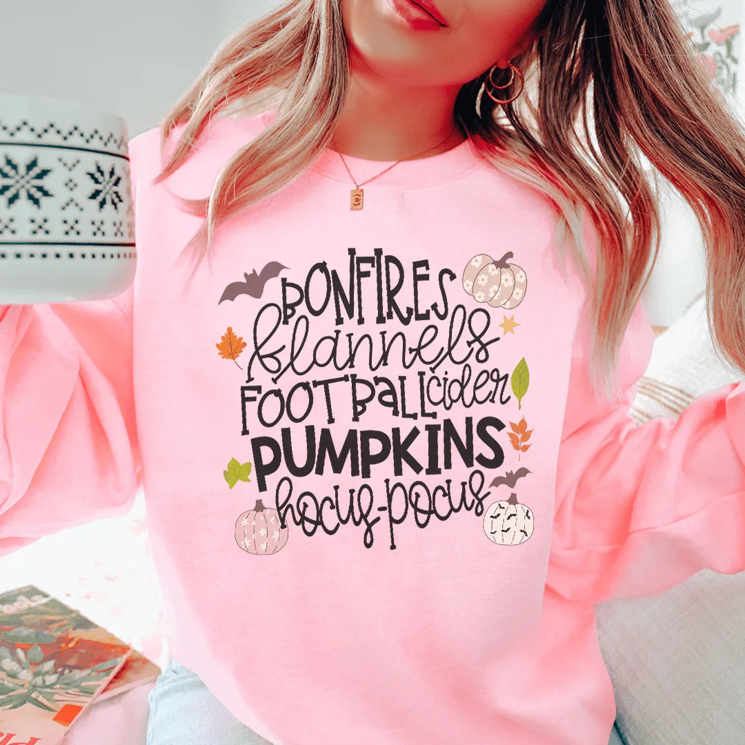 Bonfires Flannels Football Cider Pumpkins Hocus Pocus Sweatshirt