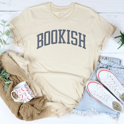 Minimalist Book Lover Top – "Bookish" Retro Serif Graphic Shirt