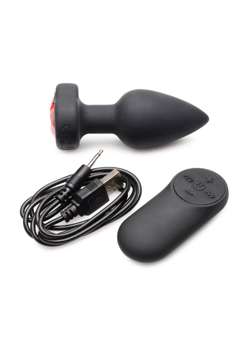 Booty Sparks 28X Vibrating Red Heart Anal Plug