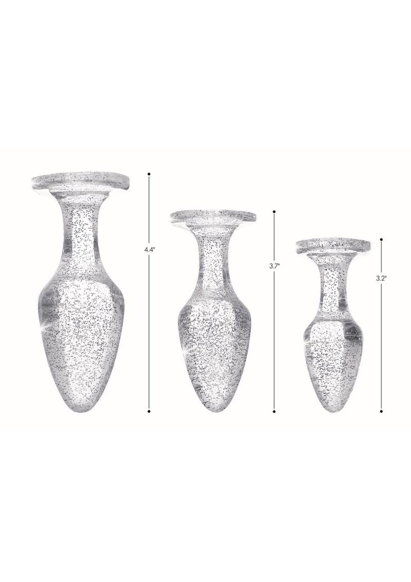 Booty Sparks Pink Glitter Gem Anal Plug Set