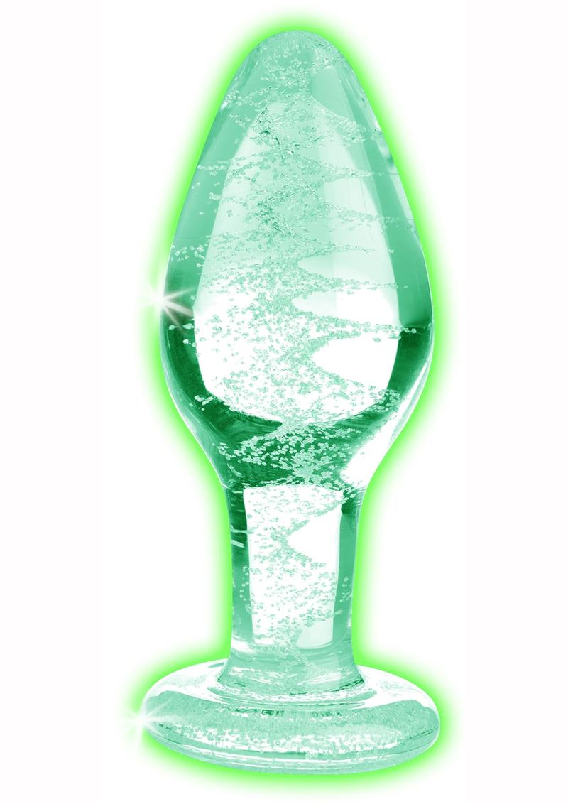 Booty Sparks Glow in the Dark Glass Anal Plug