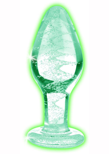 Booty Sparks Glow in the Dark Glass Anal Plug